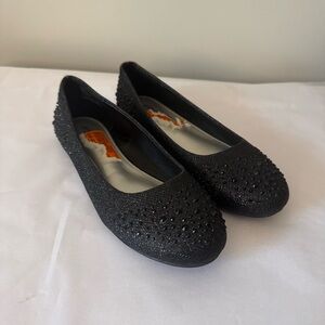 HOT CAKES Size 6 Women’s Black Sparkly Ballet Flat Dress Shoes